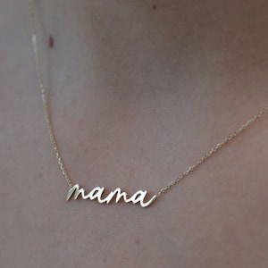 10k/14k/18k Gold Mama Necklace/Personalized Gold Mama Necklace/Handmade Mama Necklace/Solid Gold Mama Necklace/Mother Necklace/Gift for Mom