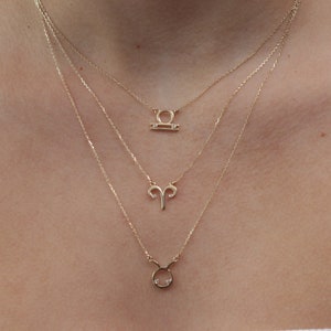 10k/14k/18k gouden sterrenbeeld ketting/gouden aangepaste sterrenbeeld ketting/handgemaakte sierlijke astrologie ketting/kerstcadeau/hemelse sieraden