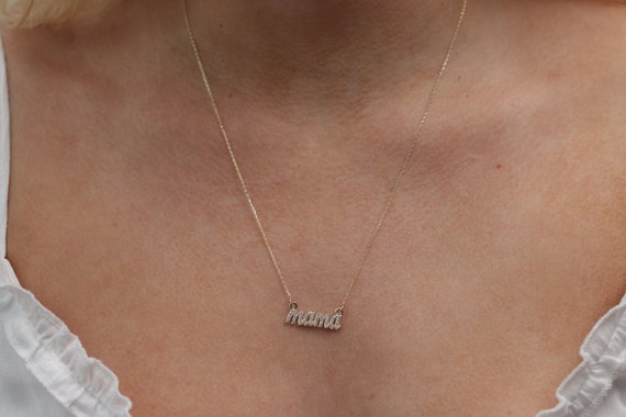 14k Mama Diamond Pendant Necklace – Mod + Jo
