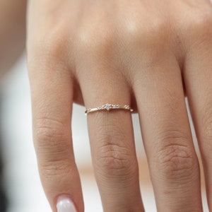 10k/14k/18k Gold Seven Diamond Ring / Solid Gold Diamond Ring / Handmade Diamond Ring / Dainty Ring / Best Mother's Day Gift/ Christmas Gift image 4