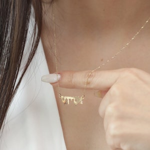 10k/14k/18k Gold Hebrew Name Necklace/Personalized Hebrew Name Necklace/ Handmade Hebrew Name Necklace/ Solid Gold Name Necklace image 5