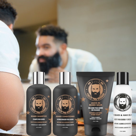 Beard Kits: Beard Oil, Beard Shampoo, Leave-in Beard Balm, Beard Conditioner, select your Beard Grooming kit-4PCS-3PCS