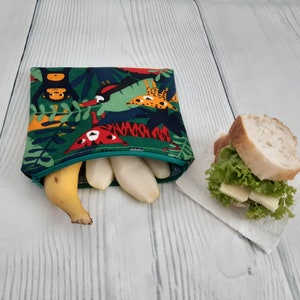 Sac à sandwich et à collation réutilisable, sac à lunch étanche pour l'enfant qui va à l'école, petit sac de nourriture étanche à fermeture éclair respectueux de l'environnement
