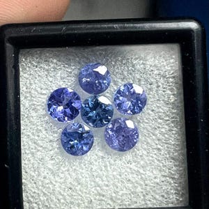 6 Pcs Tanzanite Round Cut Stone, Natural Tanzanite Faceted Cut Gemstones, 2.65 Cts Calibrated Tanzanite Loose Stone Lot For Jewelry Making