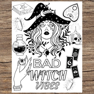 Bad Witch Vibes Coloring Page