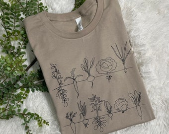 Adult Tees, Unisex T-Shirt, Vegetable Garden Tee, Gardener Tshirt, Adult Veggie T-Shirt, Planting T-Shirt, Growing Garden Tee, Gardener Gift