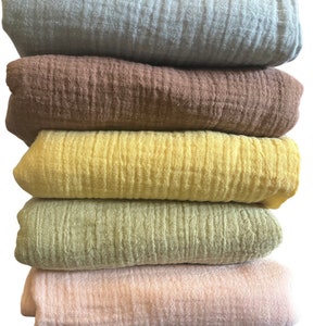 Double Gauze Baby Blanket, Cotton Muslin Swaddle, Newborn Receiving Blanket, Solid Color Gauze Swaddle, Bubble Gauze Blanket, Newborn Gift