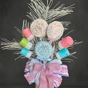 Christmas Tree Topper Bow/ Candy Land Theme Tree Topper Bow/ Pastel Christmas Bow Christmas/ Herman’s Wreaths