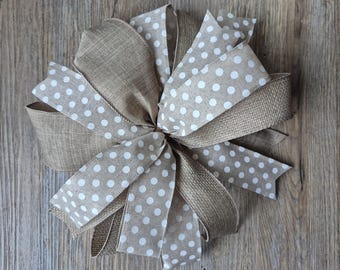 Everyday Wreath Bow /Lantern Bow/ Premade Bow / Rustic Wreath Bow / Farmhouse Bow / Boho Bow . Herman’s Wreaths