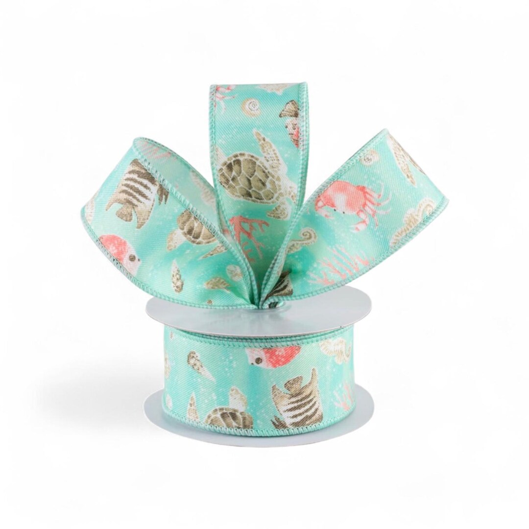 Ocean /beach Theme Ribbon - 10 Yards. Sea Creature Wired Ribbon ...