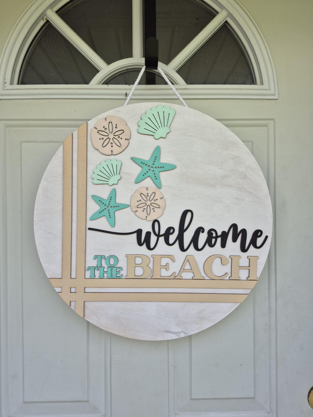 Curated visual reference: Fresh Look at Beach Themed Wood Door Hanger Ocean Decor Coastal Decor Beach