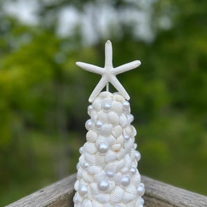 Shell Christmas Tree, Beach Theme  Decor, Coastal Christmas Decor, Christmas Shelf Sitter, Christmas Wedding Centerpieces. Herman’s Wreaths