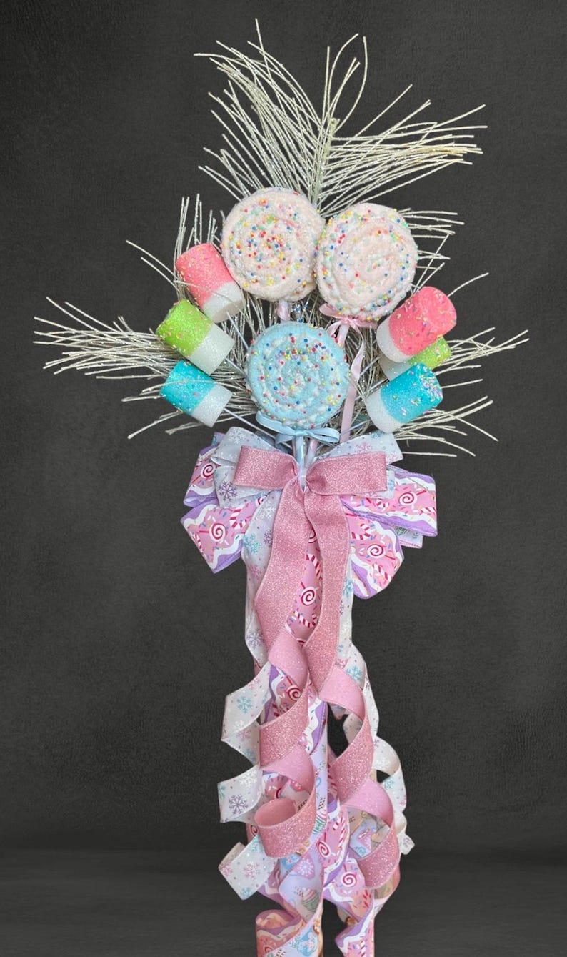 Christmas Tree Topper Bow/ Candy Land Theme Tree Topper Bow/ Pastel ...