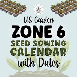 US Garden Zone 6 Seed Sowing 2026 Calendar: Vegetable & Herb Planting Guide (Digital Download)