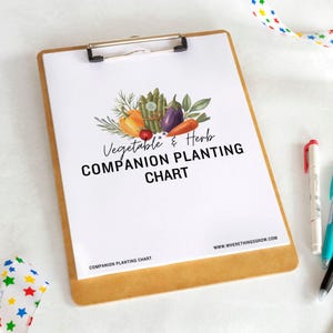 Vegetable & Herb Garden Companion Planting Guide, Garden Planner, Instant Download, Gift for Gardeners, Garden Printable