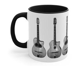 Selmer Guitar Black Accent Gypsy Jazz Mug 11oz. and 15oz.