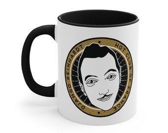 Django Reinhardt - Hot Club of France Black Accent Gypsy Jazz Coffee Mug 11oz. and 15oz.