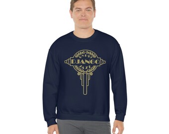 Selmer Guitar Headstock Logo Django Reinhardt Gypsy Jazz Unisex Heavy Blend Crewneck Sweatshirt