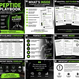 May include: A digital guide titled The Peptide Playbook, featuring nine metabolic compound profiles, comparison charts, and educational content. The document includes sections on peptide basics, a glossary, and important medical disclaimers.