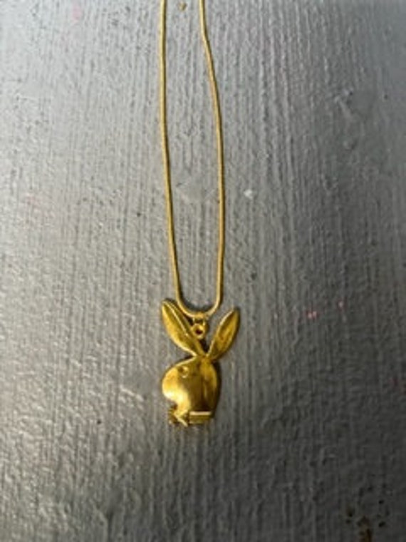 18 Kt Gold Plated Playboy Bunny Necklace/ 20 Etsy