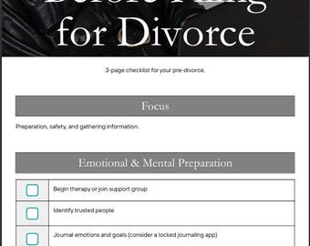 Antes de presentar la solicitud - Lista de verificación previa al divorcio