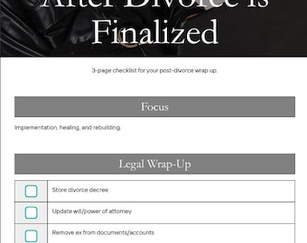 Empezar de nuevo: lista de verificación posterior al divorcio