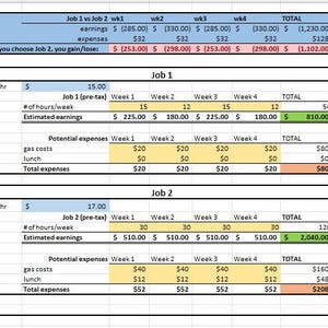 Quick Pre-tax Job Comparison Tool