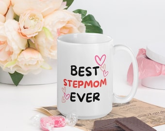 La mejor madrastra del mundo, taza blanca brillante