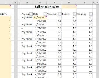 Plantilla de Excel para el registro digital de ausencias