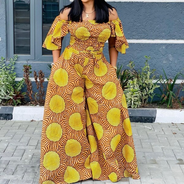 African Print Jumpsuit - Etsy