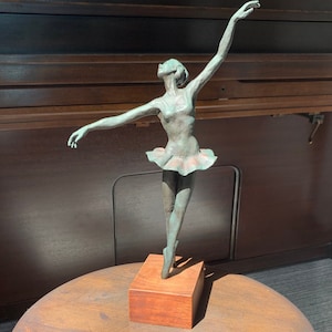 Vintage Bronze Ballerina Sculpture - Numbered and Mounted on a Walnut Plinth - Limited Edition Piece