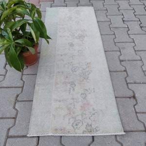 Handmade Turkish Oushak Rug: Vintage Wool Mini Rug (2x4)