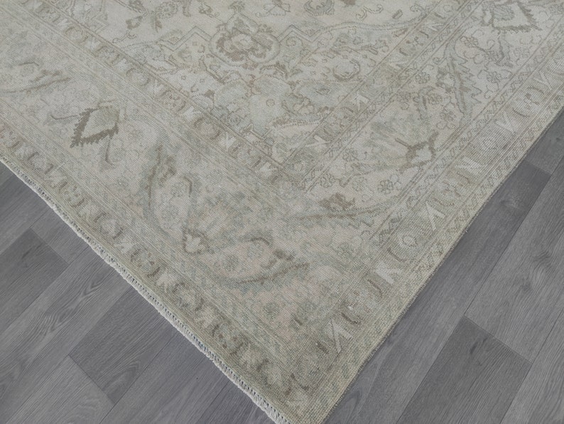 10 X 12 Neutral Oushak Design Rug, Extra Large Area Rug, Vintage Oversized Saloon Rug, Hand