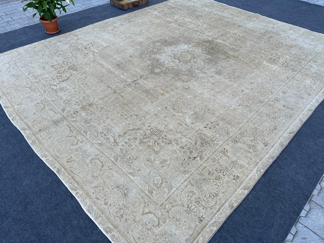 10 X 12 Oversize Area Rug Large Area Rug Oushak Wool Rug Neutral Rug ...