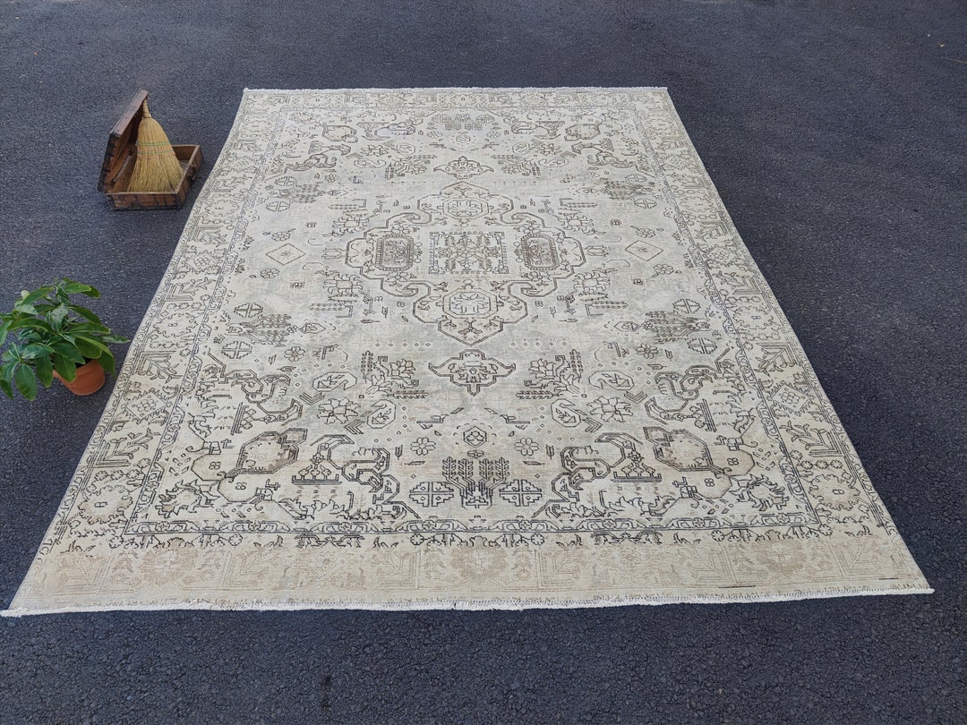 10x13 Neutral Large Area Rug, Vintage Oversized Rugs, Extra Large Area