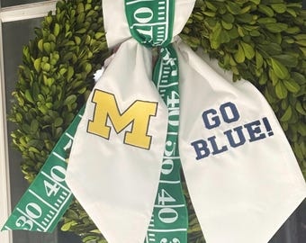 Michigan Go Blue Wreath Sash - Ribbon Not Included but available for purchase