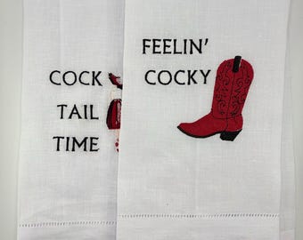 University of South Carolina Linen Hemstitch Hand Towel