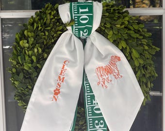 Clemson Tigers Sash for Wreath - Ribbon Not Included but available.