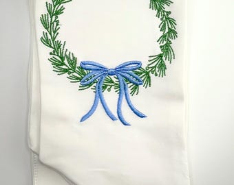 Juniper Holiday Wreath Sash - Custom Ribbon Color