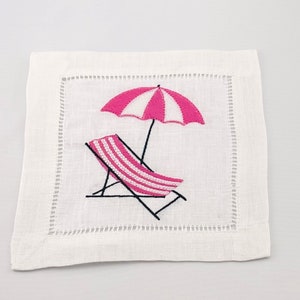 Serwetki koktajlowe Summer Beach Chair i Umbrella - dostępne z monogramem
