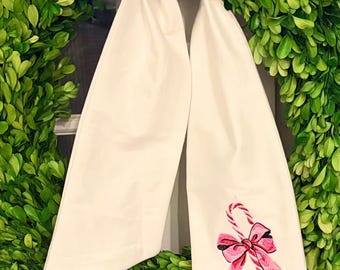 Candy Cane with Bow Wreath Sash