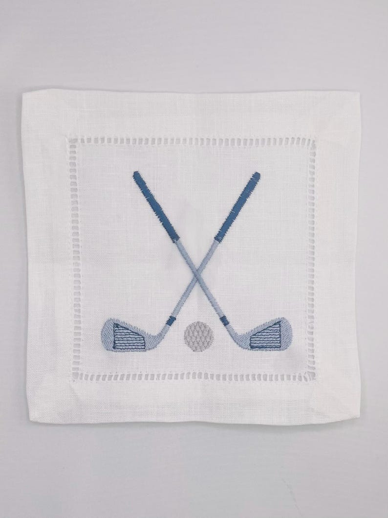 PinkElephantEmb Golf Club Cocktail Napkins - Thumbnail 4