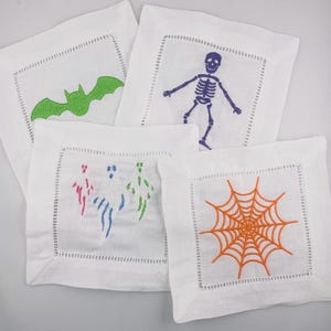Halloween Cocktail Napkins - Custom Linen Napkins - Monogram