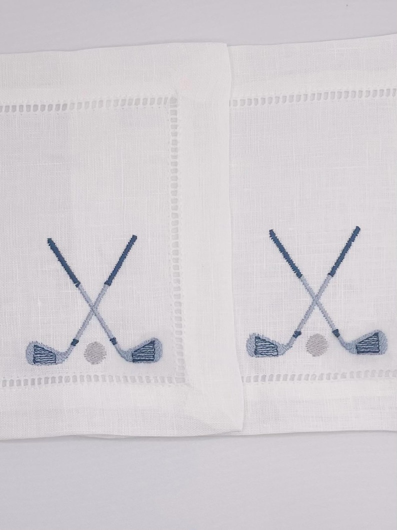 PinkElephantEmb Golf Club Cocktail Napkins