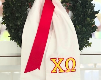Sorority Greek Sash for your wreath or tailgate.  Customize it!