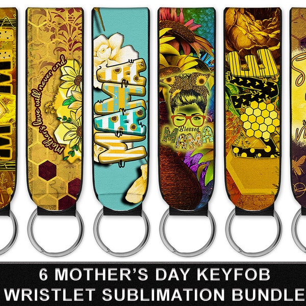 Mothers Day Keychain PNG Bundle | Mom Wristlet Keychain Sublimation | Mother Keychain Design | Mama Wristlet Keychain PNG Bundle Design