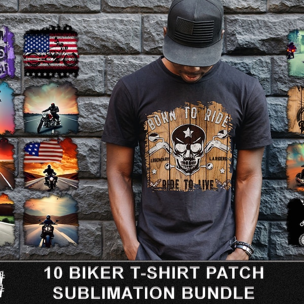 Biker T Shirt Design Bundle | Biker Sublimation Design Patch PNG Bundle | Sublimation for Men Shirts | Men Patches PNG Bundle Biker Patches