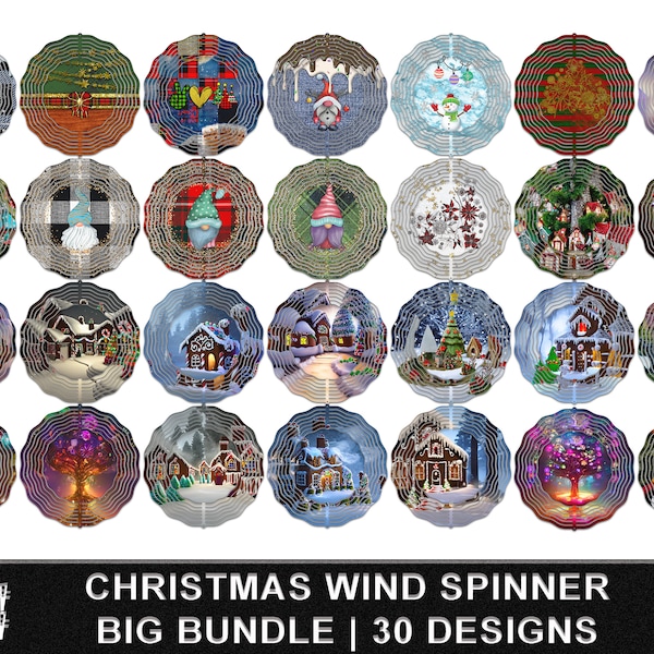 Weihnachten Wind Spinner PNG Bundle | Großes Bündel | Wind Spinner Weihnachten Sublimation Bundle