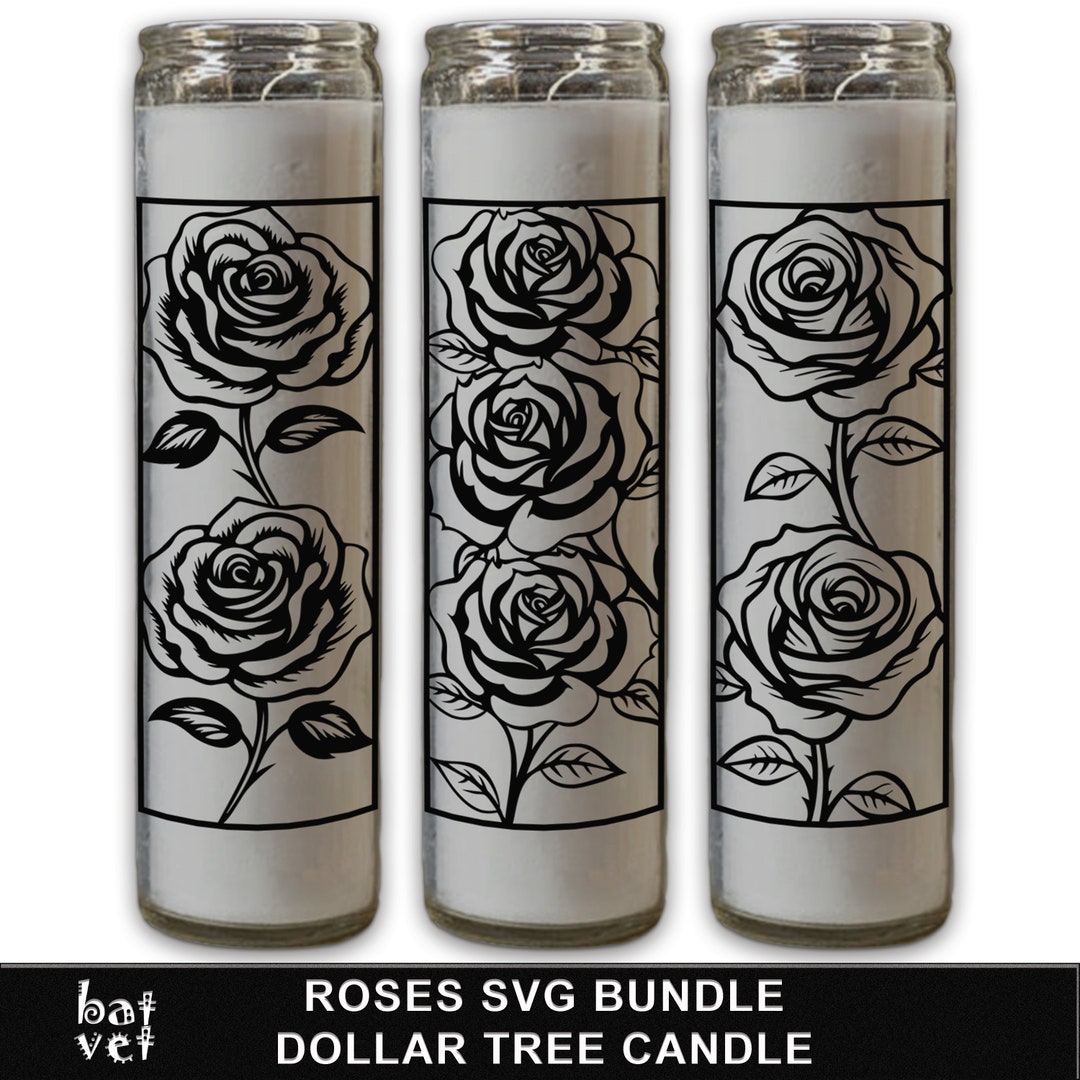 Roses Dollar Tree Candle SVG Cut File Bundle Roses SVG Clip Art 3