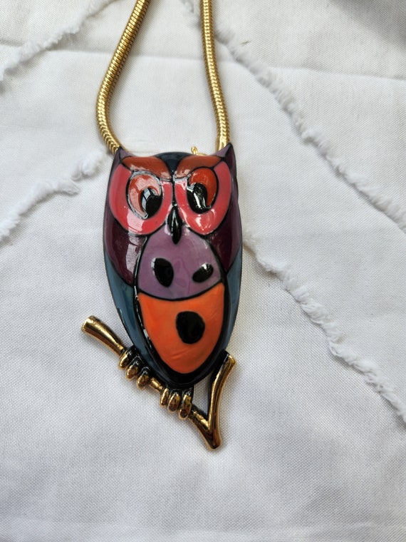 Vintage eisenberg owl pendant - image 2